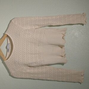 Cream knit long sleeve Zara top